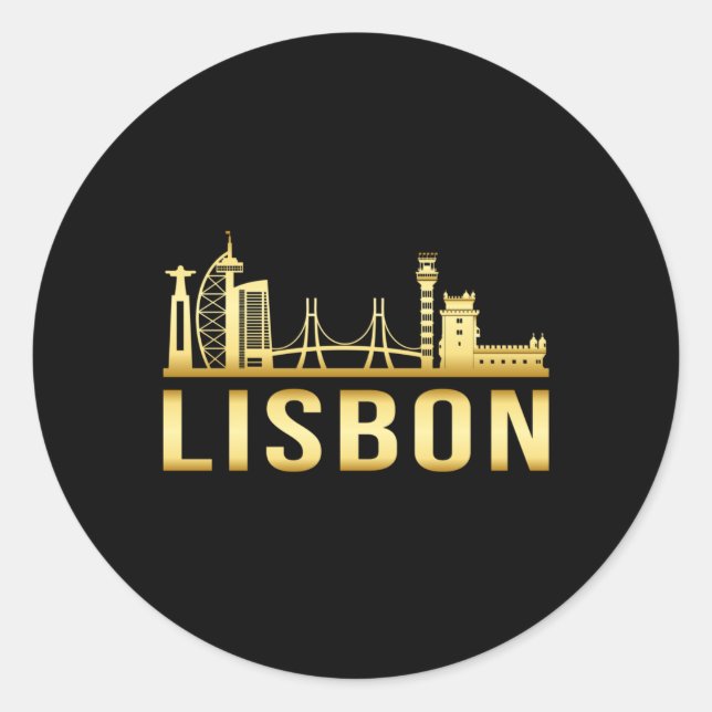Sticker Rond Lisbon Portugal (Devant)