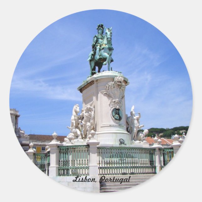 Sticker Rond Lisbonne, Portugal (Devant)