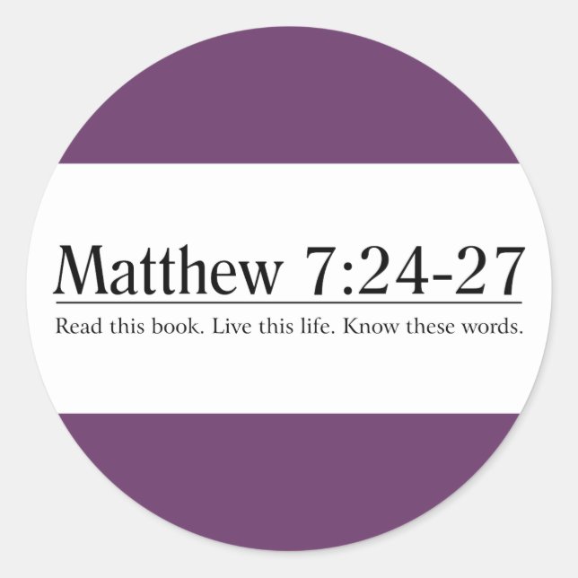 Sticker Rond Lisez le 7h24 de Matthew de bible - 27 (Devant)