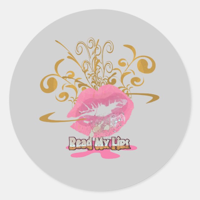 Sticker Rond Lisez mes lèvres (Devant)