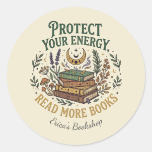 Sticker Rond Lisez plus de livres Protégez votre énergie Célest
