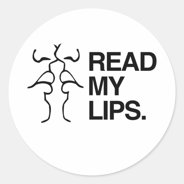 STICKER ROND LISEZ SUR MES LÈVRES (Devant)