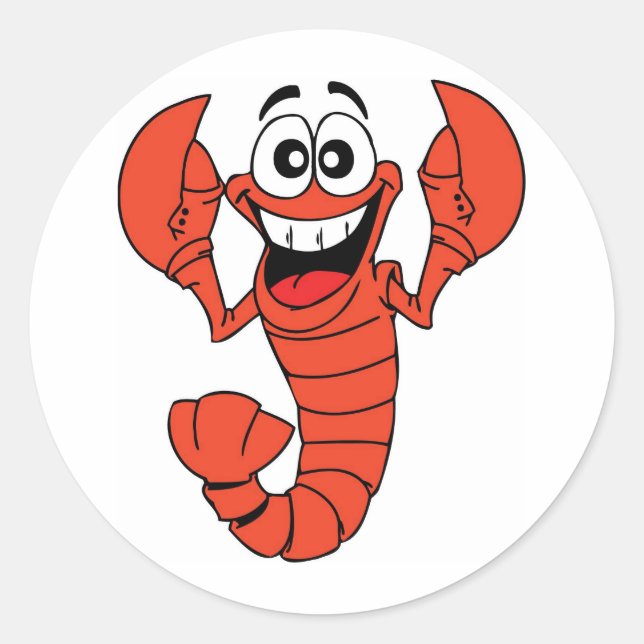 Sticker Rond Lisser le homard (Devant)