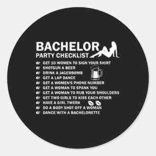 Sticker Rond Liste de contrôle naughty pour l'enterrement de vi