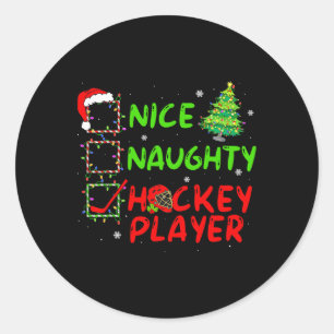 Sticker Rond Liste de vérification des joueurs de hockey méchan