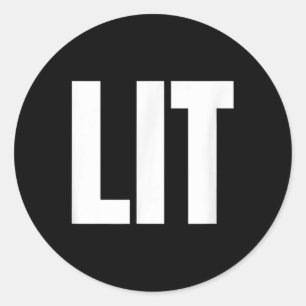Sticker Rond Lit Funny Gras Texte Mot Humour Dit