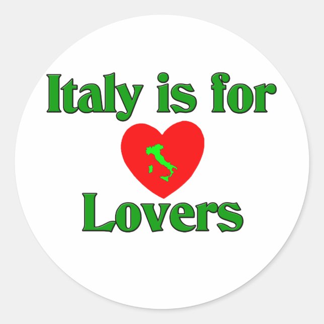 Sticker Rond L'Italie Est Pour Les Amoureux (Devant)