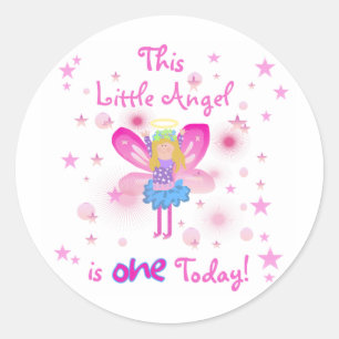 Sticker Rond Little Angel 1er Anniversaire Tshirts et cadeaux