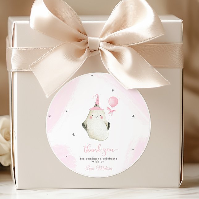Sticker Rond Little Boo est presque à Baby shower (Little Boo is almost due Baby shower )