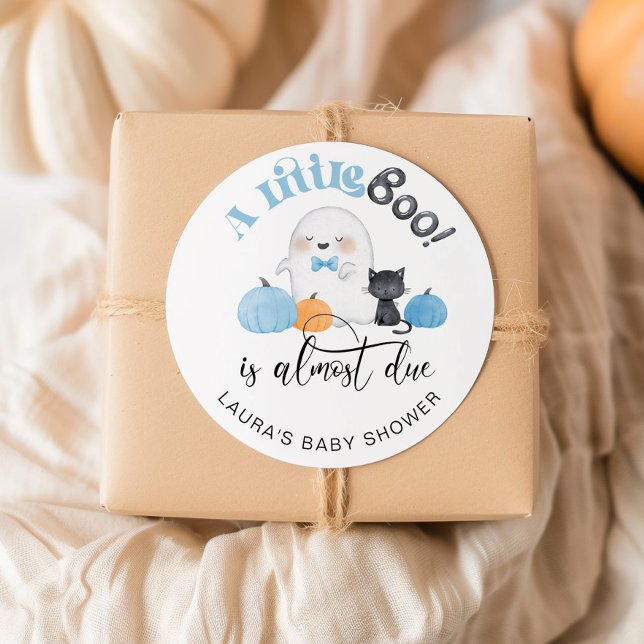 Sticker Rond Little Boo est presque attendu baby shower d'Hallo (Créateur téléchargé)
