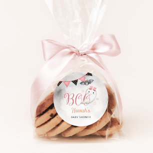 Sticker Rond Little Boo est presque due fille Baby shower Favor