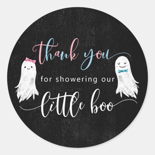 Sticker Rond Little Boo Genre Revela Party (Devant)