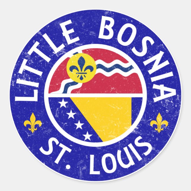 Sticker Rond Little Bosnie St. Louis (Devant)