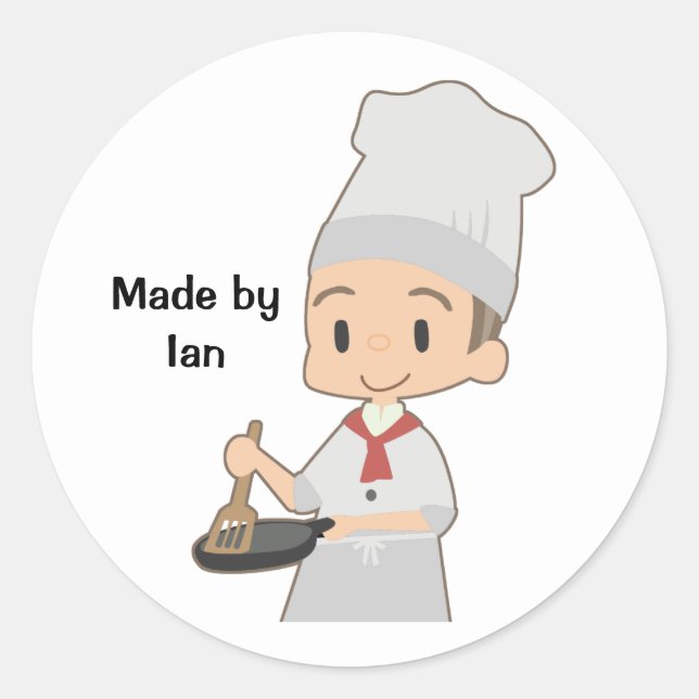 Sticker Rond Little Boy Chef Christmas (Devant)