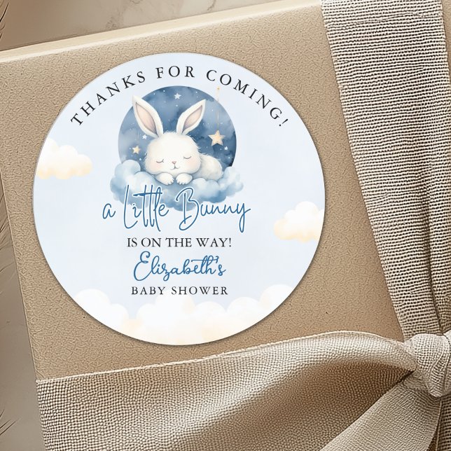 Sticker Rond Little Bunny is on the way Baby Shower  (Créateur téléchargé)