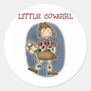 Sticker Rond Little Cowgirl