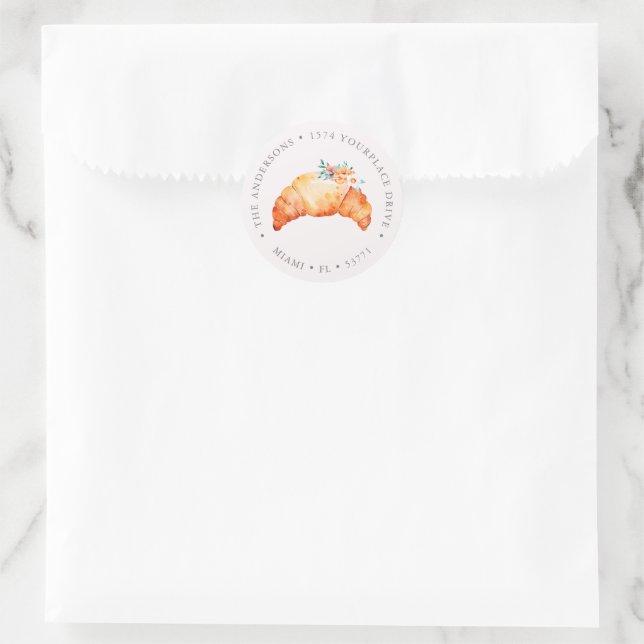 Sticker Rond Little Croissant Est Sur Le Chemin Baby shower Adr (Sac)