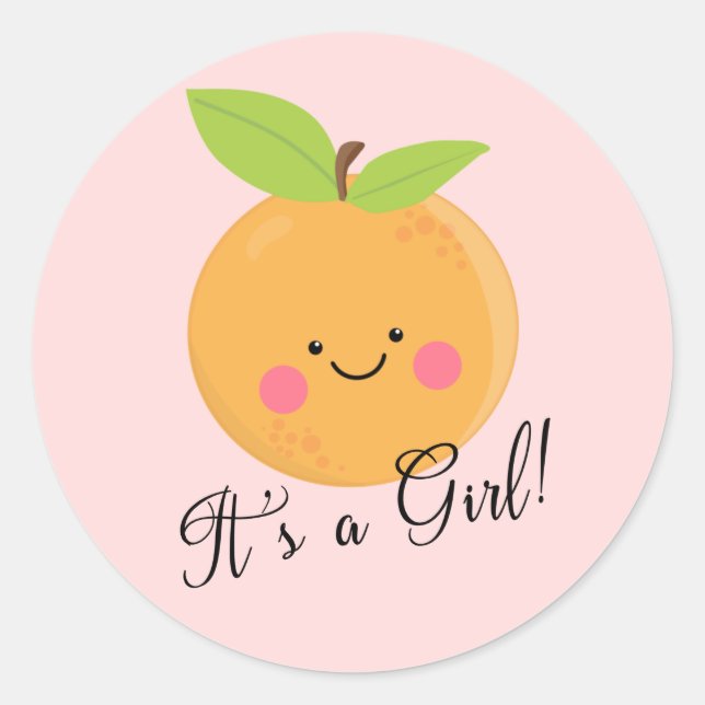 Sticker Rond Little Cutie It'a Girl Favor (Devant)