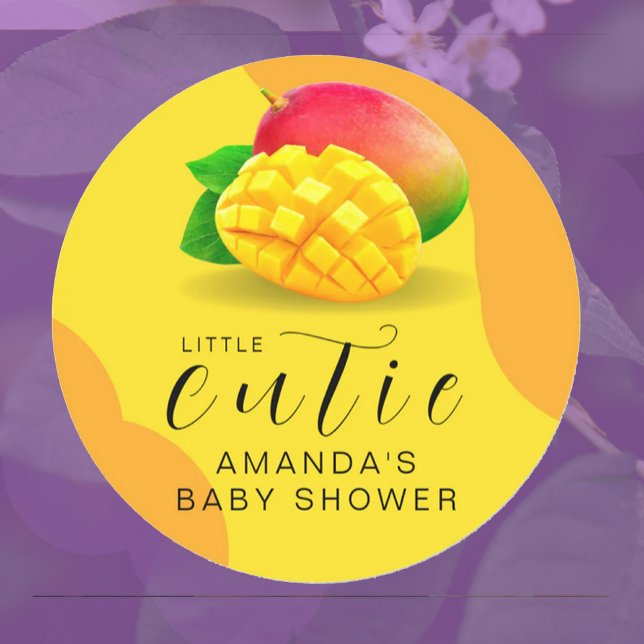 Sticker Rond Little Cutie Orange Fruit Baby shower mignon (Créateur téléchargé)