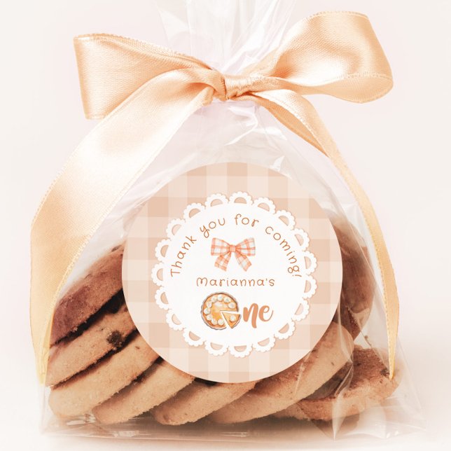 Sticker Rond Little cutie Pie 1er anniversaire Merci (Créateur téléchargé)