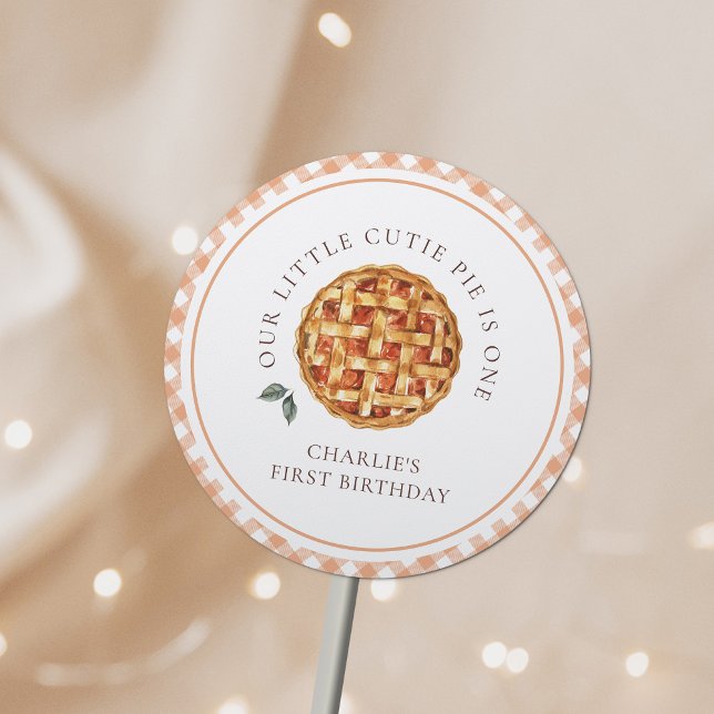 Sticker Rond Little Cutie Pie Automne 1er Anniversaire (Créateur téléchargé)