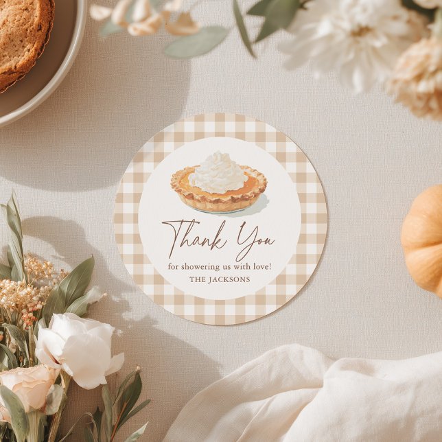 Sticker Rond Little Cutie Pie Rustique Baby shower Automne (Créateur téléchargé)