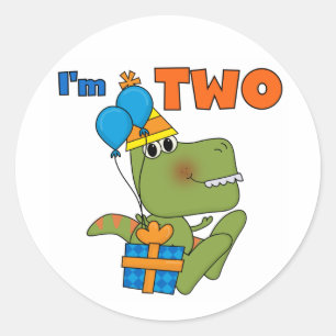 Sticker Rond Little Dino 2e Anniversaire Tshirts et cadeaux