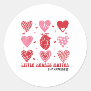 Sticker Rond Little Hearts Sensibilisation au coeur Anatomie du