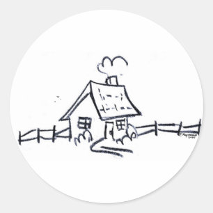 Sticker Rond LittLe hOuSe