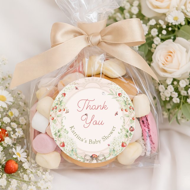 Sticker Rond Little Love Bug Baby Shower Thank You (Créateur téléchargé)