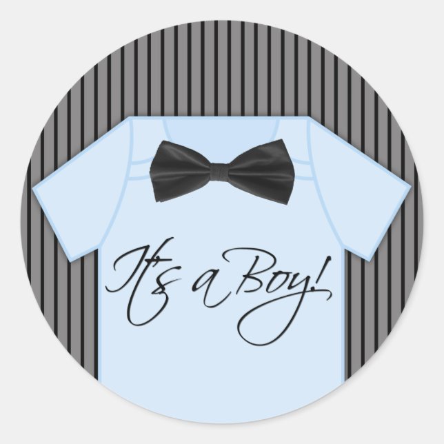 Sticker Rond Little Man Baby shower (Devant)