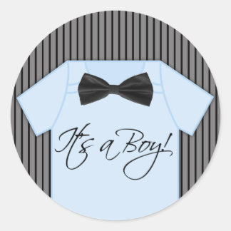 Sticker Rond Little Man Baby shower