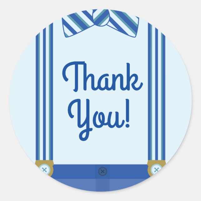 Sticker Rond Little Man Boy fête son 1er anniversaire (Devant)