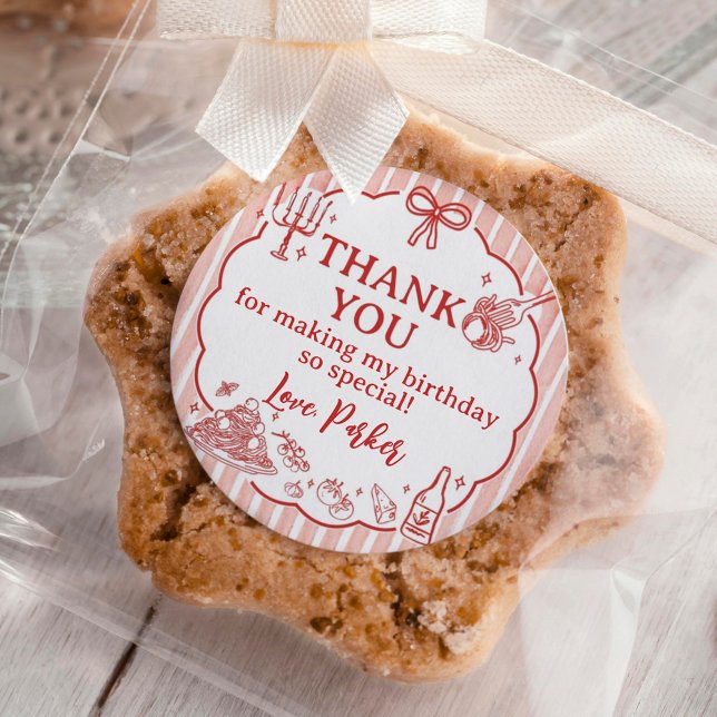 Sticker Rond Little Meatball Italian Birthday Party (Créateur téléchargé)