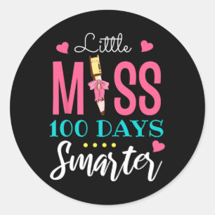 Sticker Rond Little Miss 100 Jours Smarter 100ème Jour De L'Éco