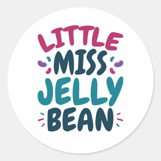 Sticker Rond Little Miss Jelly Bean Paster Candy Surnom (Devant)
