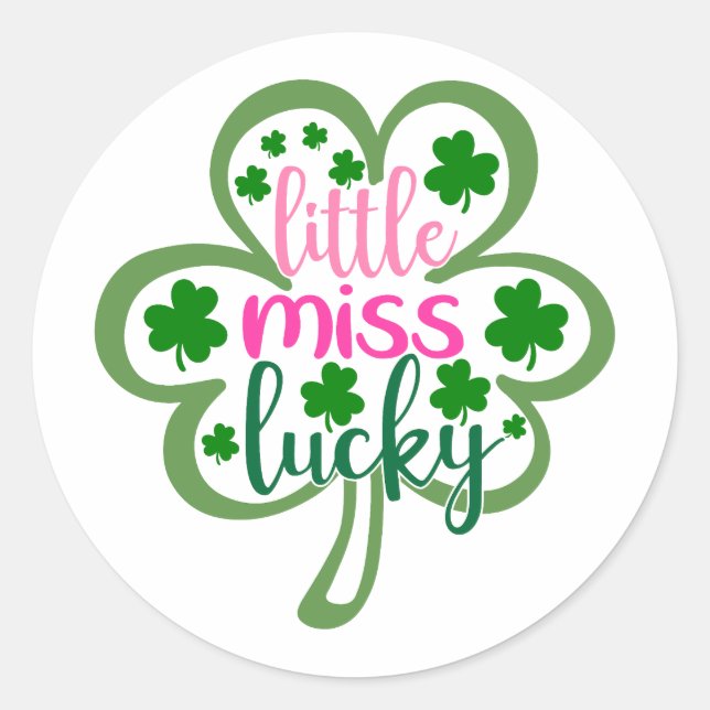 Sticker Rond Little Miss Lucky Charme 🍀 ✨ (Devant)