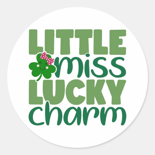 Sticker Rond Little Miss Lucky Charme 🍀 ✨ (Devant)