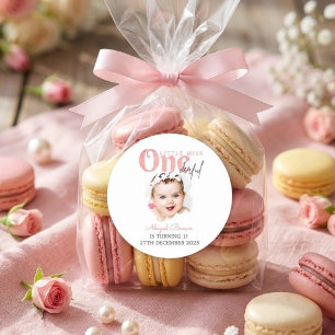 Sticker Rond Little Miss Onederful 1er anniversaire