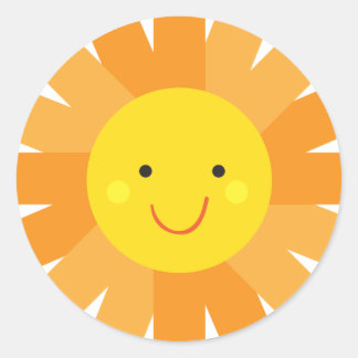 Sticker Rond Little Miss Sunshine Sun Invitation Polka Dot