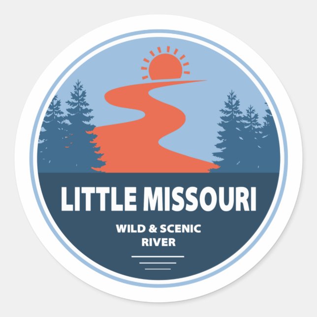 Sticker Rond Little Missouri Wild Et Rivière Pittoresque Arkans (Devant)