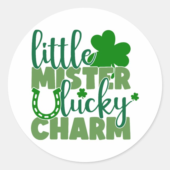Sticker Rond Little Mister Lucky Charme 🍀 ✨ (Devant)