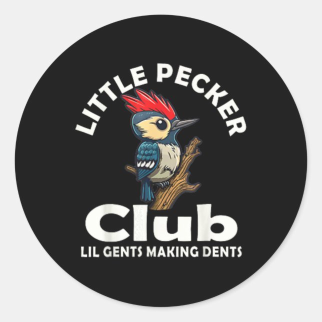 Sticker Rond Little Pecker Club Chemise Avant Et Arrière (Devant)