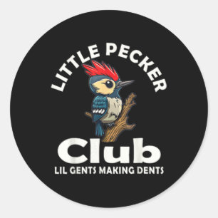 Sticker Rond Little Pecker Club Chemise Avant Et Arrière