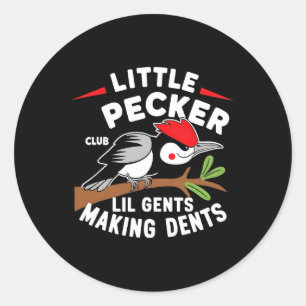 Sticker Rond Little Pecker Club Lil Gents Fabriquant Des Dents 