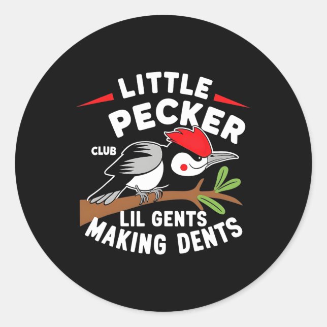 Sticker Rond Little Pecker Club Lil Gents Fabriquant Des Dents  (Devant)