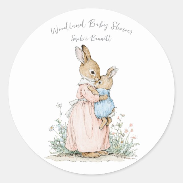 Sticker Rond Little Peter Rabbit and Mom (Devant)