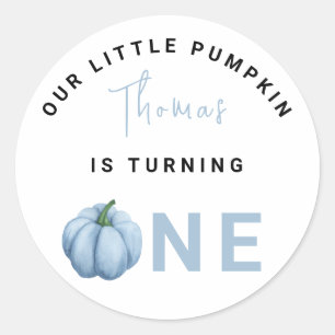 Sticker Rond Little Pumpkin première fête d'anniversaire