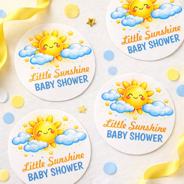 Sticker Rond Little Ray Of Sunshine Baby Shower Favor Label (Créateur téléchargé)