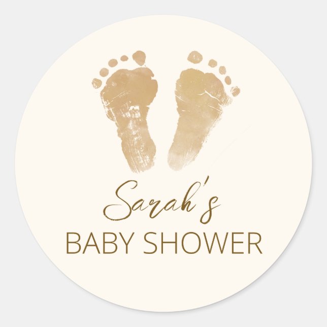 Sticker Rond Little Ray of Sunshine Boho Baby shower (Devant)